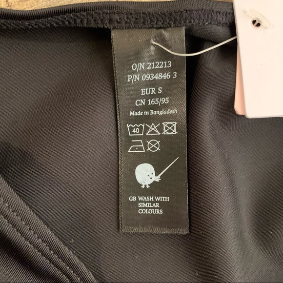 ASOS Monki tanja recycled polyester ruched high waisted bikini bottom on black - Picture 5 of 7